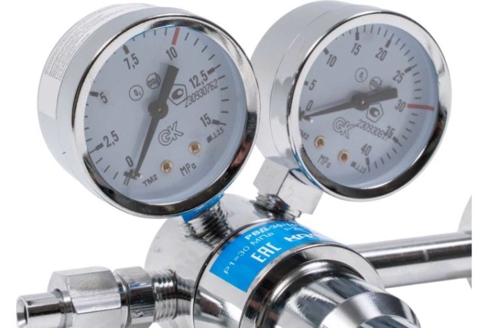 Редуктор высокого давления KRASS РВД-30/10 кислород/инертные газы ПОВЕРЕННЫЙ [2141001PV]