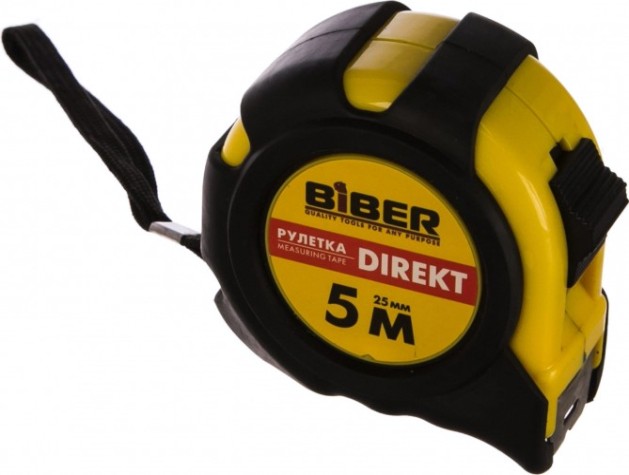 Рулетка Biber DIREKT 40104 обрезиненный корпус 5мх25мм [Тов-054501]