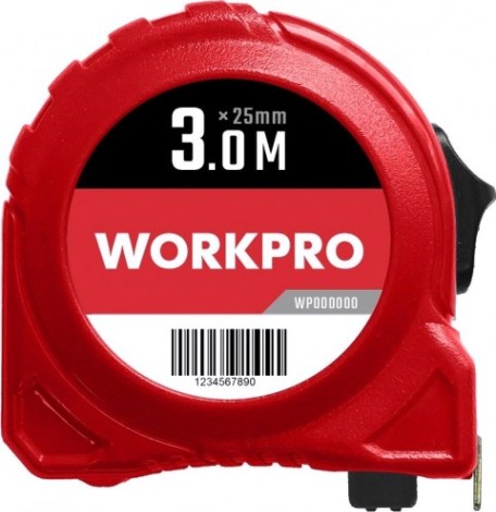 Рулетка WORKPRO WP261002 пластмассовая 3мх16мм