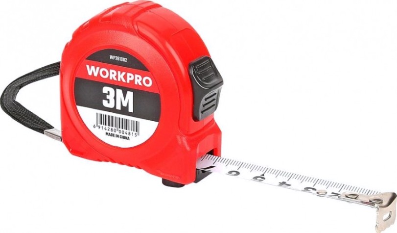 Рулетка WORKPRO WP261002 пластмассовая 3мх16мм