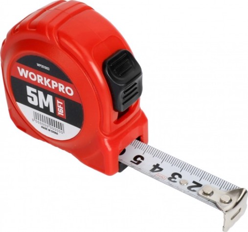 Рулетка WORKPRO WP261003 пластмассовая 5мх19мм