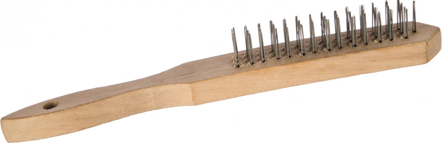 Щетка Biber 70930 3-рядная, стальная с деревянной ручкой [Тов-076236]