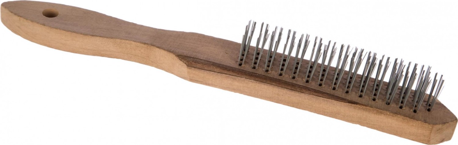 Щетка Biber 70940 4-рядная, стальная с деревянной ручкой [Тов-076237]