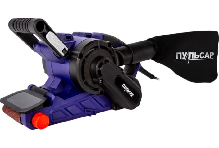 Шлифмашина ленточная сетевая ПУЛЬСАР ЛШМ 1100С (1100вт, лента 76х533, 120-380м/мин) [916-585]