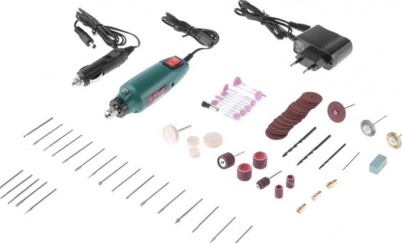 Шлифмашина прямая сетевая Hammer MD050B 1-3,2мм + аксессуары 80 шт. [113-004]