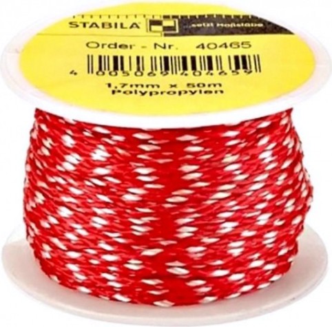 Шнур каменщика STABILA красно-белый полипропилен 1,7 мм х 50м [40465]