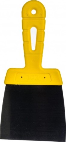 Шпатель Biber МАСТЕР 35174 фасадный нерж. сталь, желтая рукоятка, 100мм [Тов-176001]