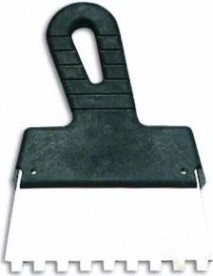 Шпатель из нержавеющей стали 888 с пластмассовой ручкой 250 мм, зуб 6 х 6 мм 3084520 [3084520]