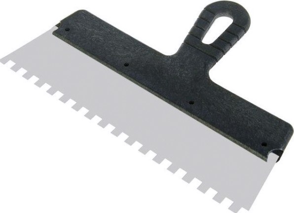 Шпатель из нержавеющей стали 888 с пластмассовой ручкой 300 мм, зуб 8 х 8 мм 3083308 [3083308]