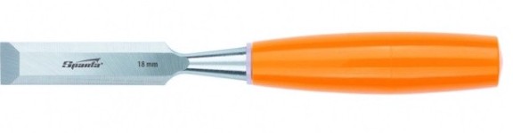 Стамеска Sparta 18 мм плоская, пластиковая рукоятка [244205]