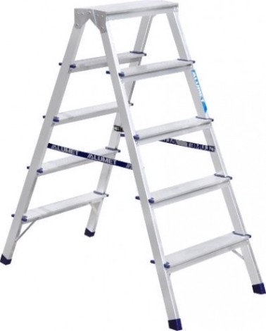 Стремянка алюминиевая АЛЮМЕТ AD 7205 5 ступеней двухсторонняя [AD7205]