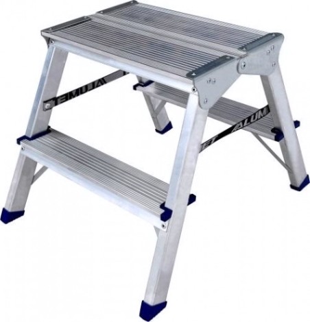 Стремянка алюминиевая АЛЮМЕТ ADK 6202 2 ступени двухсторонняя, верхняя ступень 260 мм [ADK6202]