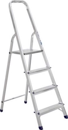 Стремянка алюминиевая АЛЮМЕТ АМ 704 АК 4 ст. с органайзером [Ам704АК]