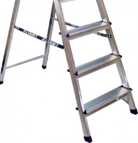 Стремянка алюминиевая АЛЮМЕТ АМ 709 АК 9 ст. с органайзером [ Ам709 АК]