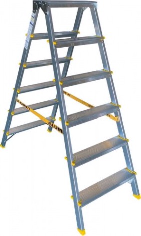 Стремянка алюминиевая АЛЮМЕТ APD 9206 6 ступеней двухсторонняя анодированная [APD9206]
