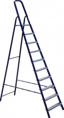 Стремянка стальная АЛЮМЕТ M 8410 10 ступеней профиль 40х20 [М8410]