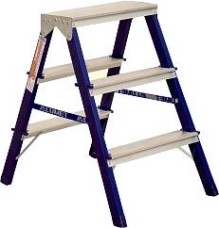 Стремянка стальная АЛЮМЕТ MD 8203 3 ступени двухсторонняя [MD8203]