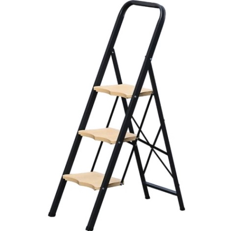 Стремянка стальная АЛЮМЕТ МКP 803 3 ступени, широкие пластиковые ступени [МК803P]