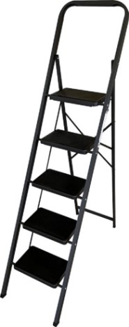 Стремянка стальная АЛЮМЕТ МКP 805 5 ступеней, широкие пластиковые ступени [МК805P]
