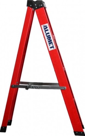 Стремянка стеклопластиковая АЛЮМЕТ SF 1003 3 ступени, с органайзером