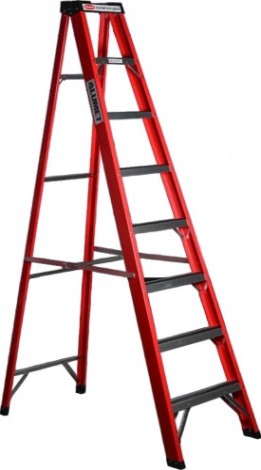 Стремянка стеклопластиковая АЛЮМЕТ SF 1007 7 ступеней, с органайзером