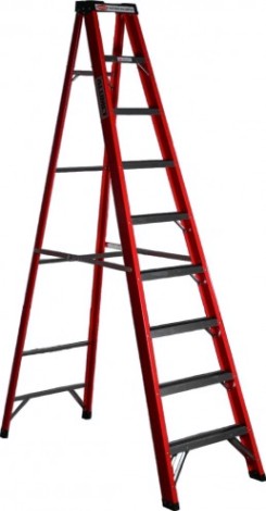 Стремянка стеклопластиковая АЛЮМЕТ SF 1008 8 ступеней, с органайзером