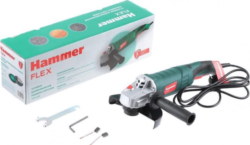 Угловая шлифмашина сетевая Hammer USM1350D 150мм [159-039]