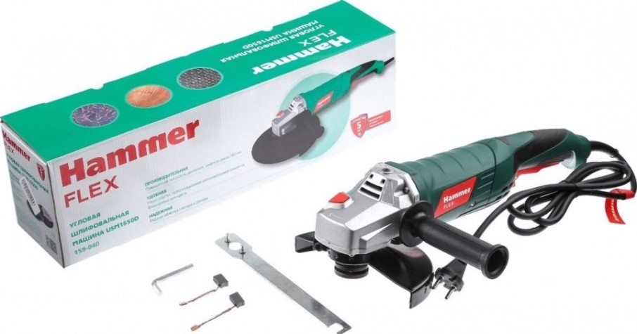 Угловая шлифмашина сетевая Hammer USM1650D 180мм [159-040]