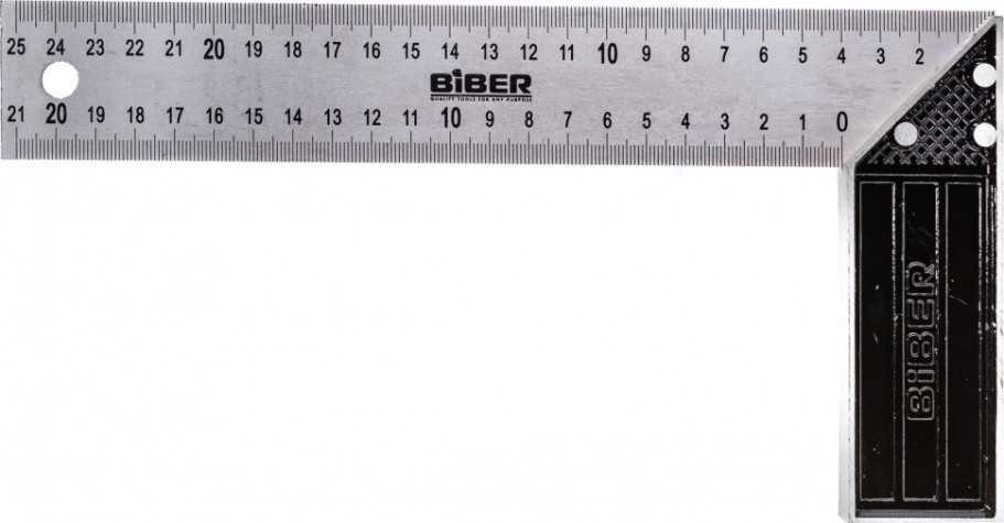Угольник Biber ПРОФИ 250мм 40625 столярный с гравировкой [тов-093465]