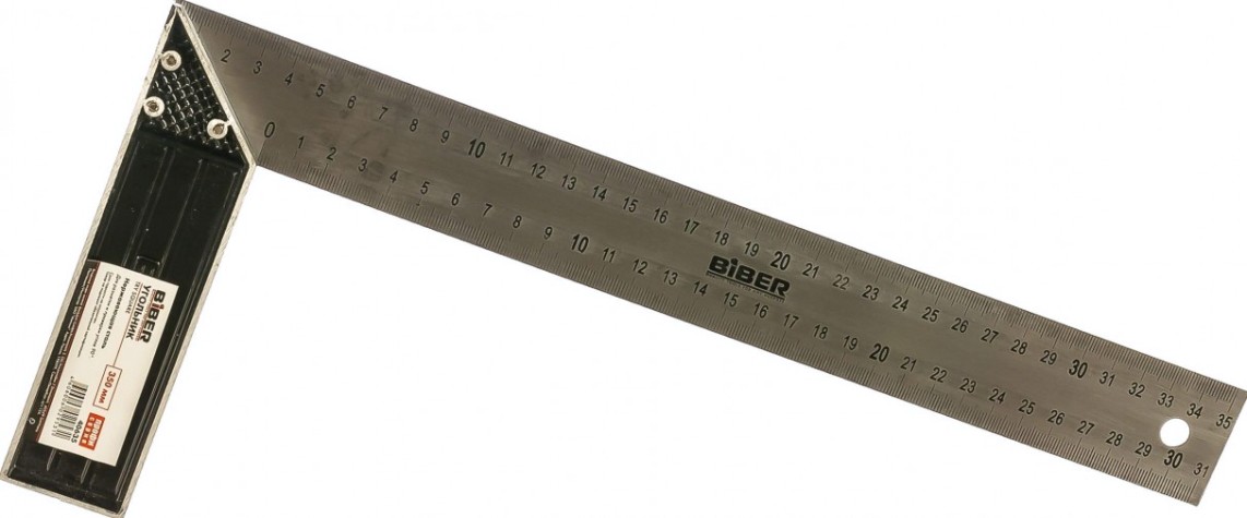 Угольник Biber ПРОФИ 350мм 40635 столярный с гравировкой [тов-093467]