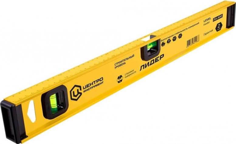 Уровень строительный ЦЕНТРОИНСТРУМЕНТ "ЛИДЕР" 400 мм Л4-400 [Л4-400]