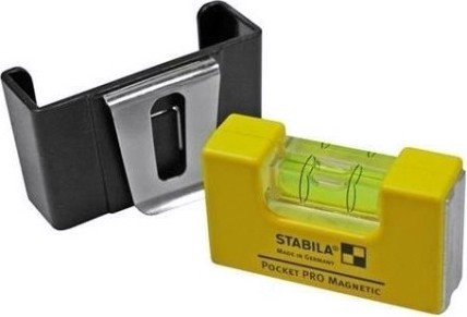 Уровень строительный STABILA тип Pocket Pro Magnetic с чехлом на пояс в блистере 17953 [17953]