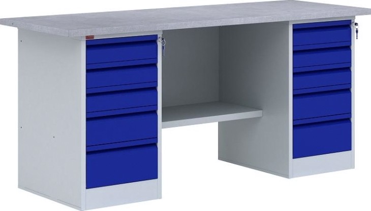 Верстак слесарный двухтумбовый ПАКС ВП-6Т (ст-3;т-2т;т-2т;к-3) [ЦБ000006137]