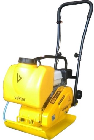 Виброплита VEKTOR VPG-70E колеса, бак, стальная база [3295]