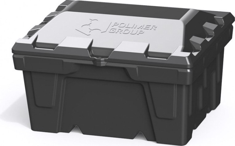 Ящик для песка и химикатов POLIMER GROUP 250 л с крышкой [черный]