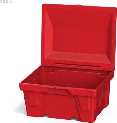 Ящик для песка и химикатов POLIMER GROUP 250 л с крышкой [красный]