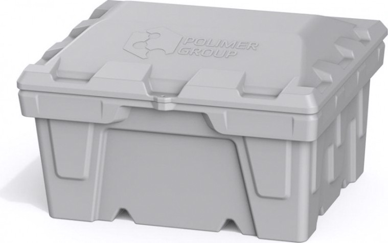 Ящик для песка и химикатов POLIMER GROUP 250 л с крышкой [серый]